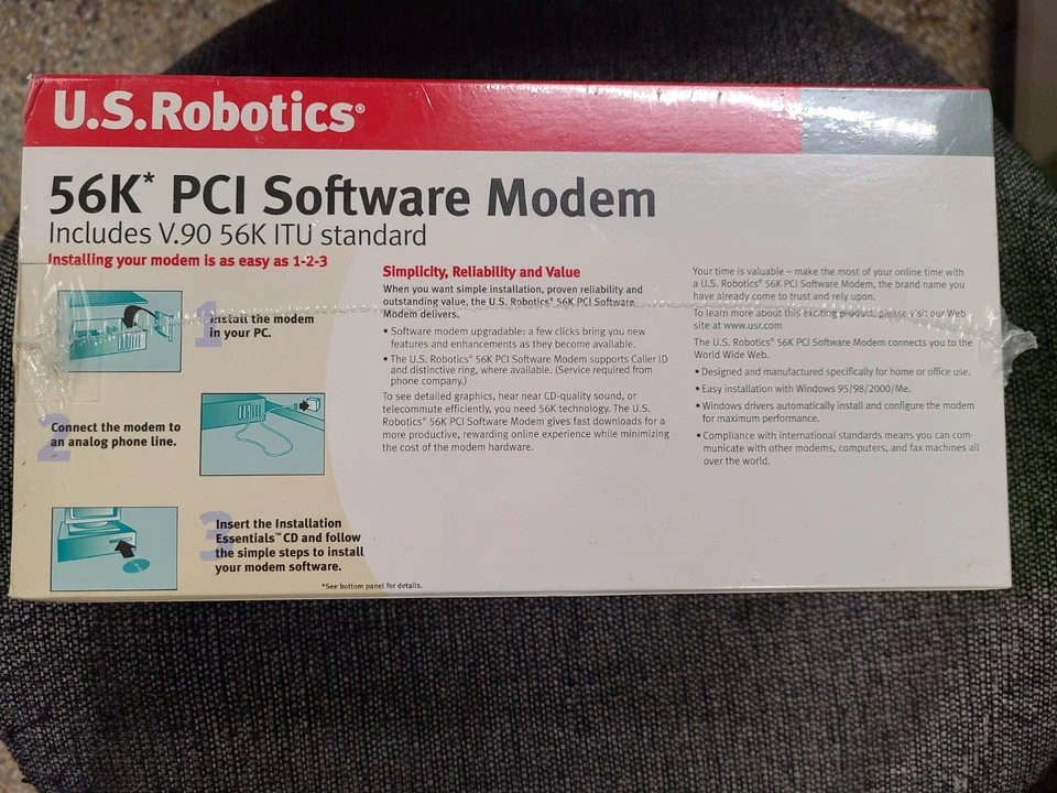 New U.S. Robotics USR5600 56K* PCI Software Modem In Orginal Package - Image 3 of 4