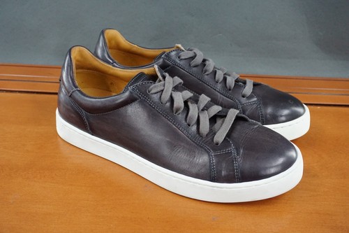 Magnanni Costa Men's 7 Black Leather Low Top Lace Up Casual Sneakers Shoes - Picture 3 of 10
