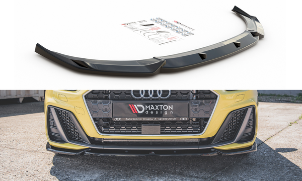 Cup Spoilerlippe Schwarz FüR Audi A1 GB S-Line Frontspoiler Spoilerschwert V3-image