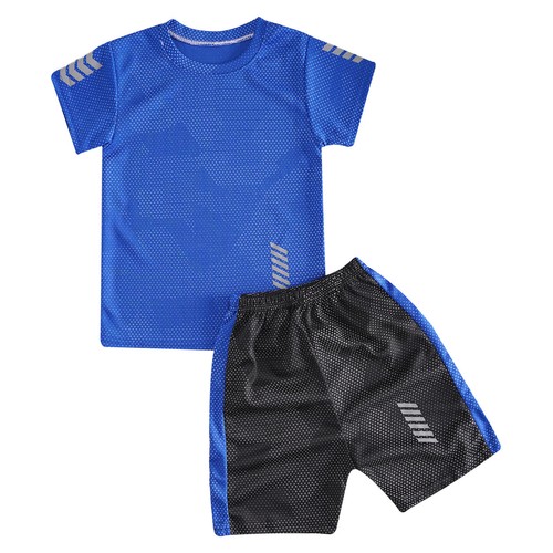 Kids Boys Shorts Exercise Activewear Team Tracksuit Pullover T-Shirt Summer Gym - Picture 6 of 54