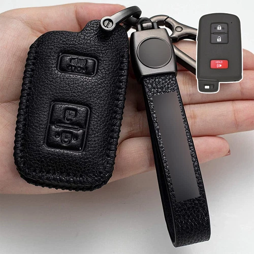 For Toyota Highlander Camry Corolla Avalon Genuine Leather Car Key Case Cover - Foto 12 di 14