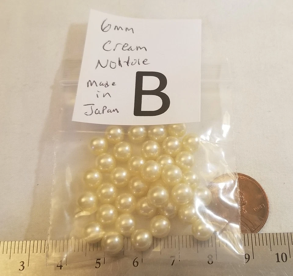 De colección 6mm 7mm Sin Agujero Perla Cuentas Bola Crema Color Blanco Joyería Artesanía Reparación 5006 Foto 3 de 4