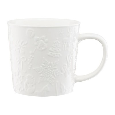 AMBITION Weihnachtsbecher Kaffebecher Weihnachtstasse Tee Frosty 380 ml weiß 