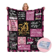 50 Year Old Gift Blanket for Her Women 50th Birthday Gift