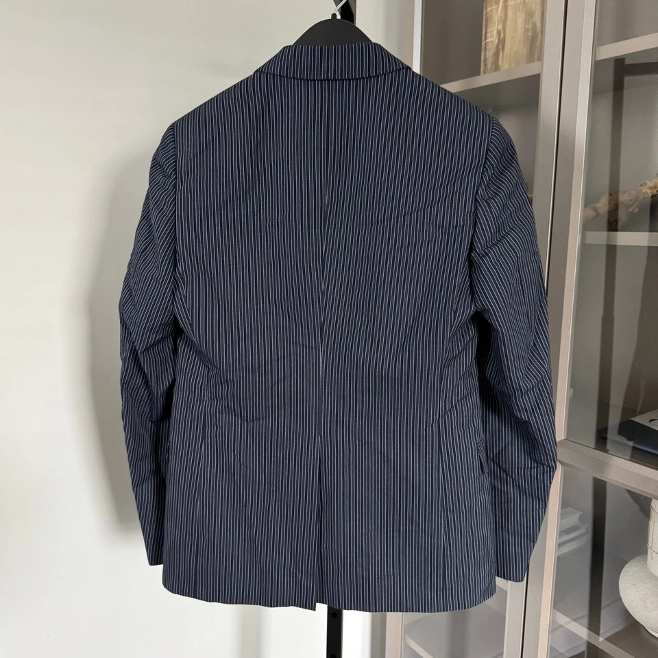 GUCCI Algodón Lana Seda Rayas 2 Piezas Traje Chaqueta Pantalones Pecho Único 48 Foto 3 de 4