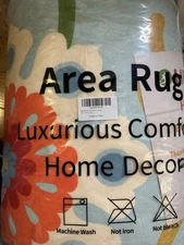 Hebe Floral Area Rug 5'x7’Large Living Room Rug Boho Rugs Toy Room Kids Non Slip