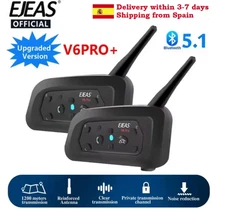 Motorcycle Intercom Helmet Bluetooth5.1 Headset 6 Riders 800m Communicator