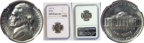 1941 5C Jefferson Nickel Proof - NGC PF-67+