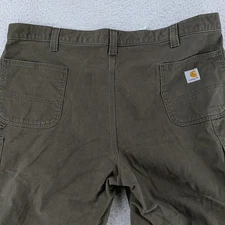 Carhartt Carpenter Shorts Mens 42x10 Green Relaxed Fit Work Utility Pocket