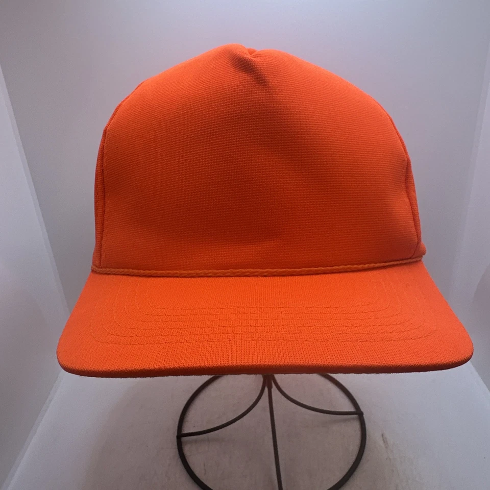 Vtg YA Youngan Blaze Orange Deer Buck Hunting Adult SnapBack Hat Baseball Cap - Image 3 of 4