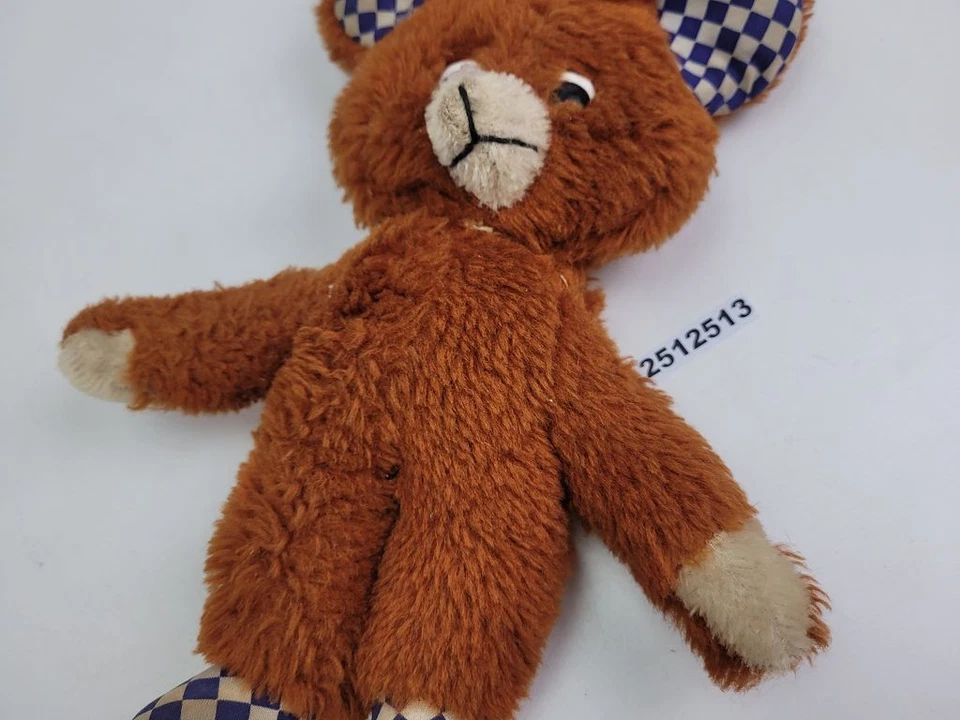 Kuscheltier Stofftier Maus Bär DDR Spielzeug Deko karierte Ohren & Füße #2512513 - Bild 2 von 4