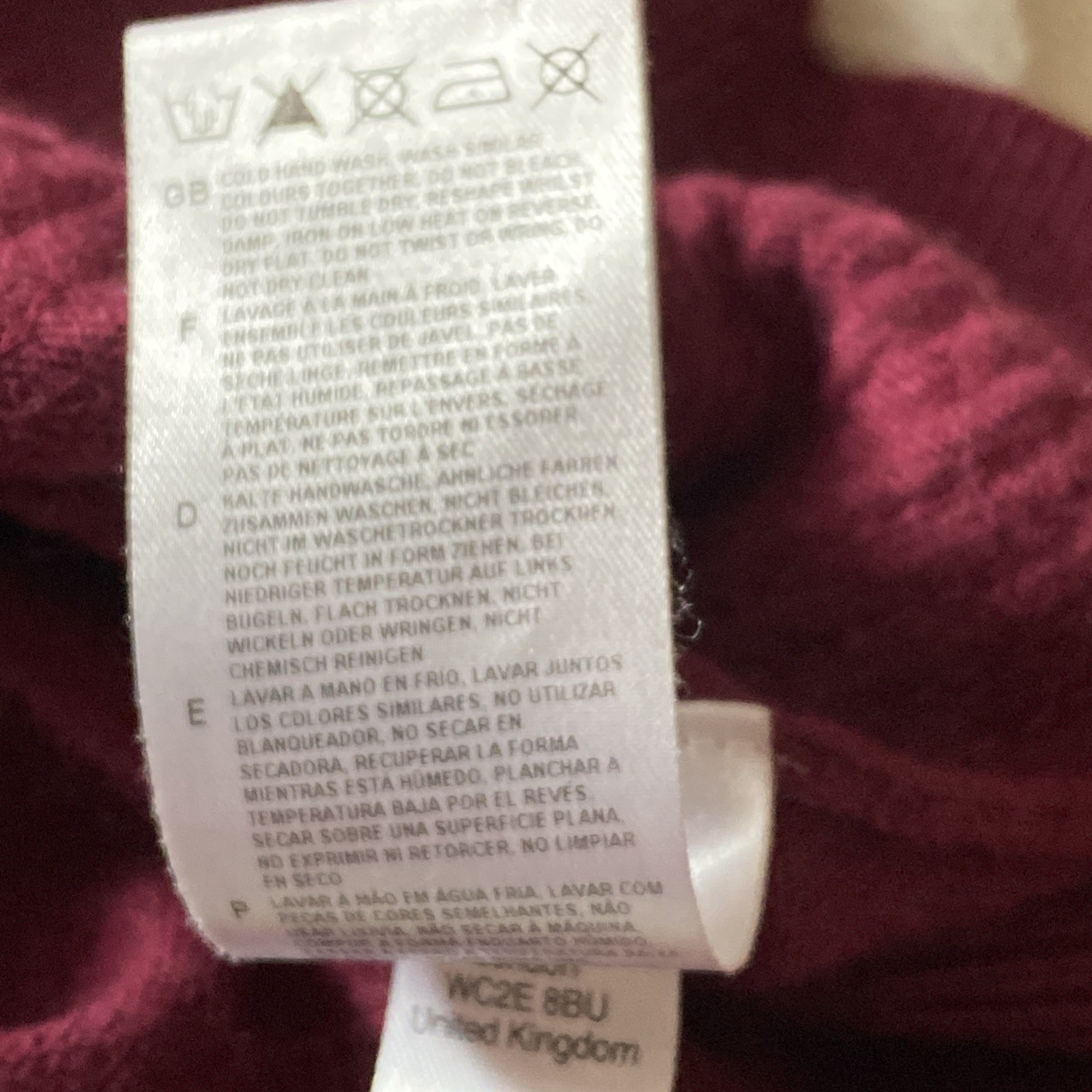 Fred Perry - Richard Nicoll -Rare - sequinned, Wine Jumper top-Sz10 -Ex con image 10