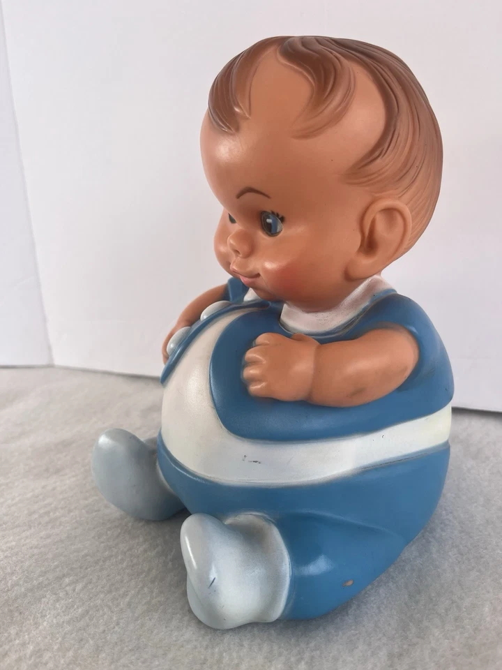 De colección Uneeda Doll Co. Inc. 1967 Plum Pees Rubber 8 pulgadas Blue Baby Boy 20083 Foto 4 de 4