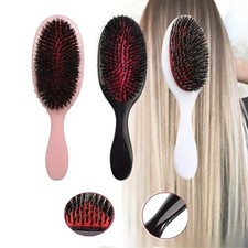Mini Boar Bristle Hair Brush Nylon Comb Anti Static Scalp Massage Tool