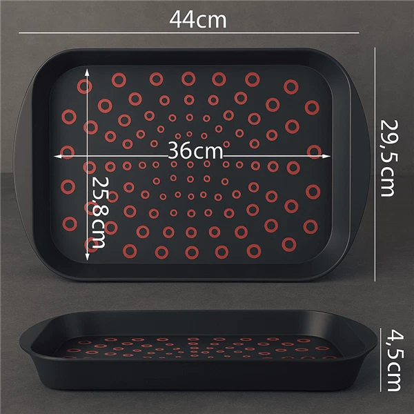 Serviertablett Set Frühstückstablett Gastro Rutschfest Kunststoff Tablett Griff - Bild 4 von 4