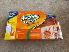 New Swiffer Carpet Flick Carpet Sweeper Starter Kit Mega Pack  No Refills