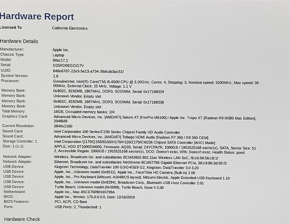 Apple iMac 17,1 A1419 2015 Intel Core i5 6500 3.20GHZ 16GB 1TB HDD OSX Monterey - Image 2 of 4