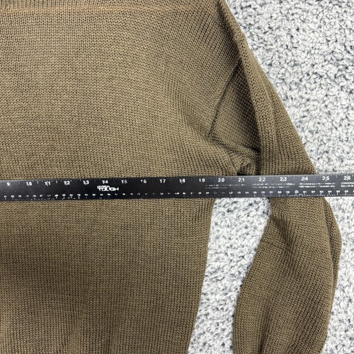 Maglione militare americano vintage uomo grande pullover lana maglia a costine oliva drab anni 80 - Foto 9 di 12