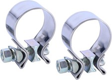 2.5"-2PCS Exhaust Clamp, Butt Joint Narrow Band Muffler Seal Clamp Stainless