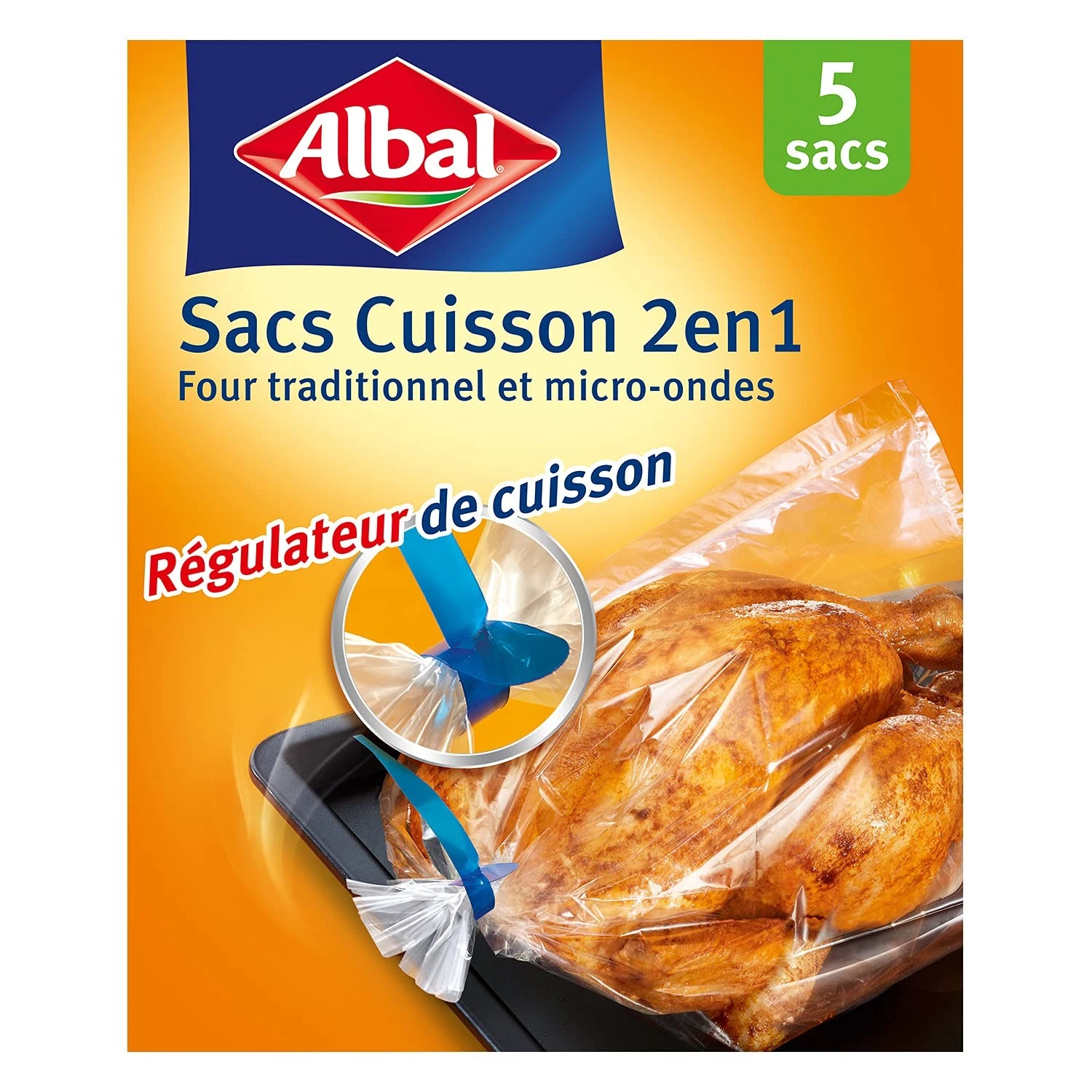 Cooking bag, for oven, with closure