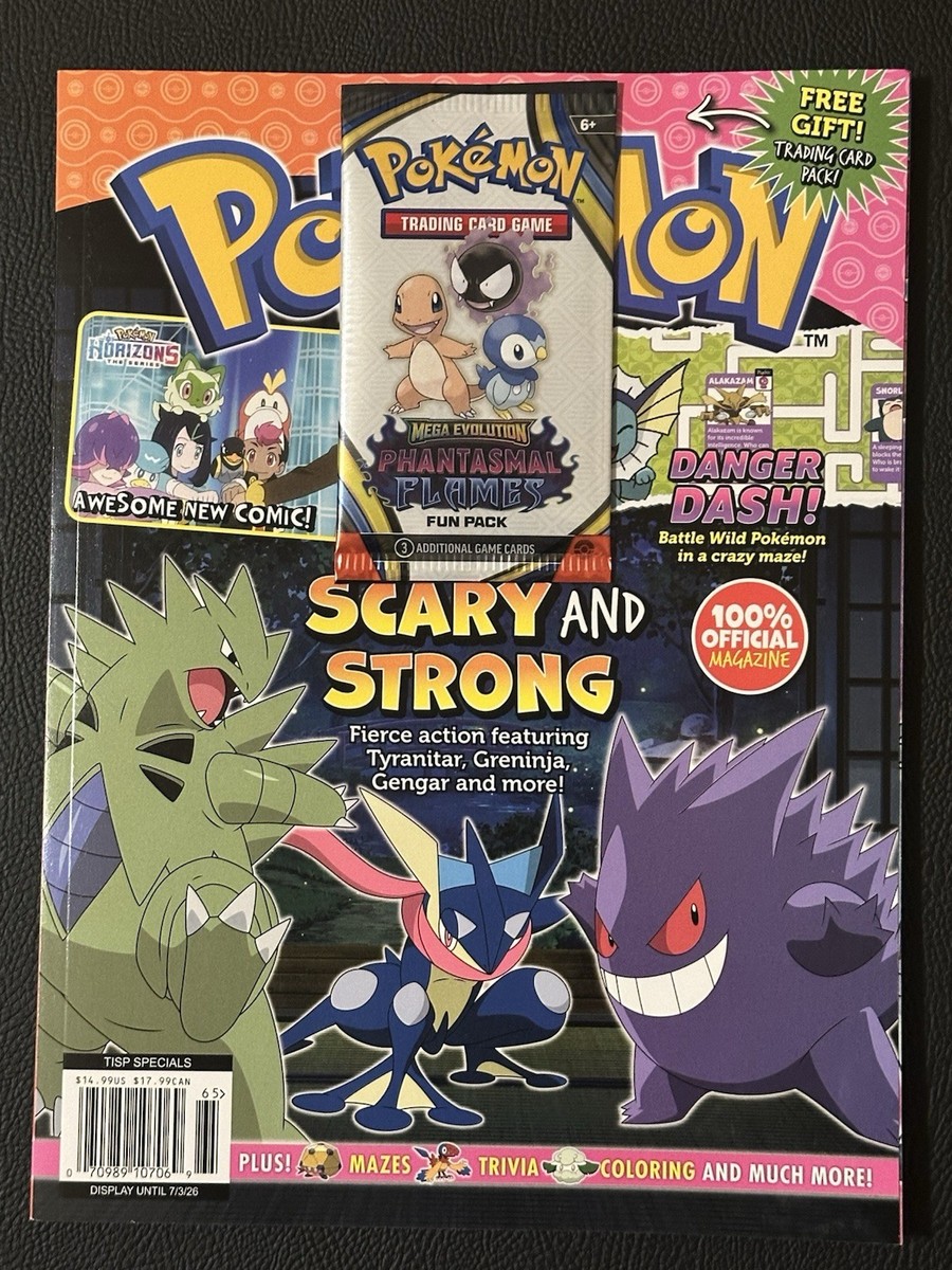 Pokémon Magazine July 2026 Gengar And Tyranitar Scary and Strong