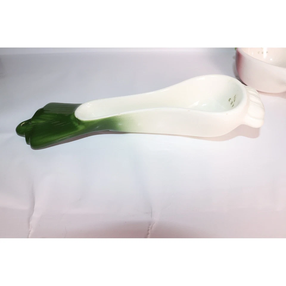 Tazas medidoras de vegetales de cerámica AVON 3 piezas nabo apio pimiento verde Foto 4 de 4