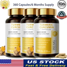 Turmeric Curcumin Supplement Organic Ginger, Turmeric Black Pepper 360Capsules
