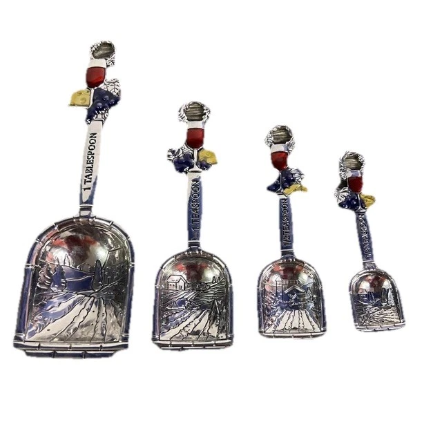 Ganz Measuring Spoons 4-Piece Set VINYARD WINE Detailed Design