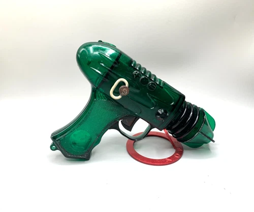 Marx Rex Mars Planet Patrol Sparking Ray Gun Wind Up Toy Pistol Working Green