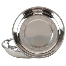 4 PCS Stainless Steel Round Deep Plates Kitchen Dinner Metal 7.64 Inch