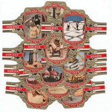 12 BIG cigar bands Don Diaz Sicily red