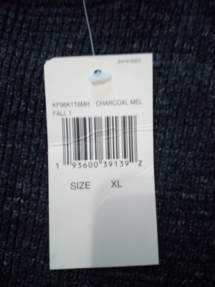 Suéter Michael Kors Hombre XL Gris Carbón Mezcla Lana Crew Manga Larga Foto 3 de 4