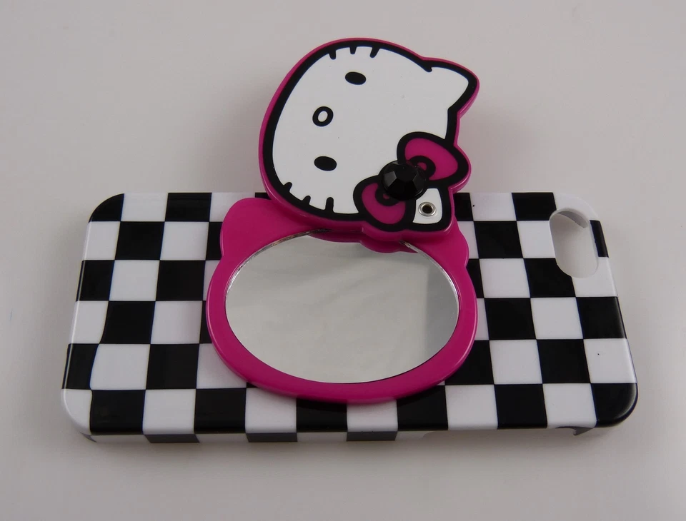 Hello Kitty for iphone 5 phone case black white checker mirror fits i phone 5 - Image 3 of 4