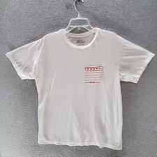 In N Out Burger Men T-Shirt Large White Logo Pockets Short Sleeve Crew Neck READ