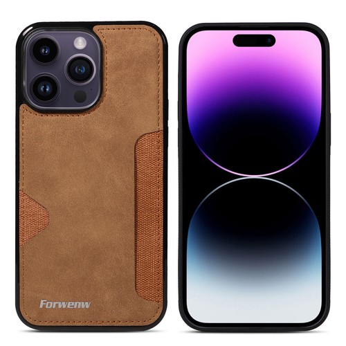 Funda trasera con soporte para tarjeta de crédito de cuero a prueba de golpes para iPhone 15 Pro 14 13 12 Pro - Imagen 3 de 10