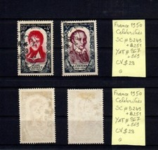 B452-FRANCE 1950 Celebrities Sc#B249+B251 Y&T#867+869 CV$28 nice Cancel