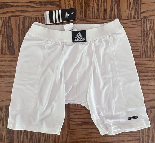 NWT New Men's Medium Adidas White Climalite Slider Shorts