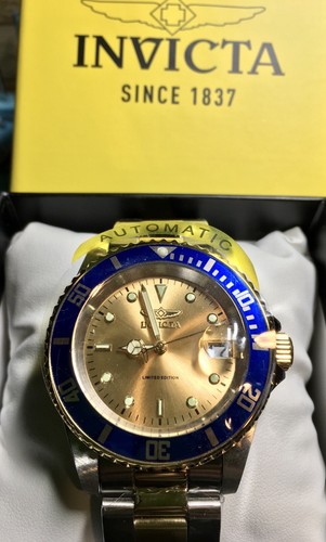 INVICTA PRO DIVER 40MM LIMITED EDITION BLUE GOLD SEIKO NH35A AUTO STAINLESS - Picture 6 of 21