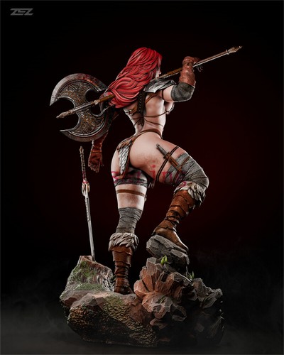 Figura Impresión 3D Sonja Roja Modelo Escultura GK Kit en Blanco Nuevo En Stock - Imagen 4 de 10
