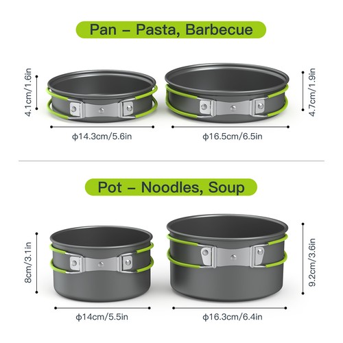 10Pcs Camping Cookware Kit for Outdoor Camping Backpacking Cooking Indoor G8H0 - Picture 3 of 9