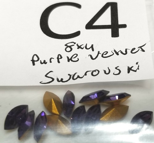 12 Vtg Navette 8x4mm 7x5mm Swarovski Rhinestone Loose & brass set Findings 5004 - 第 59/70 張圖片