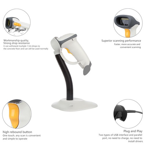 Symbol Zebra LS2208-SR20001R-NA 1D Corded Handheld Laser Scanner+Stand+USB Cable - Picture 7 of 14