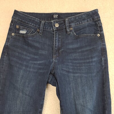 Gap Jeans Womens 28 Reg Blue Curvy True Skinny Mid Rise Distressed  29x29