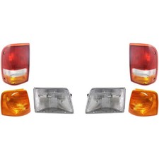 For 1993-1997 Ford Ranger Headlight Kit Lh Rh With Corner And Tail Lights 6pc For 1993-1997 Ford Ranger Headlight Kit Lh Rh With Corner And Tail Lights 6pc