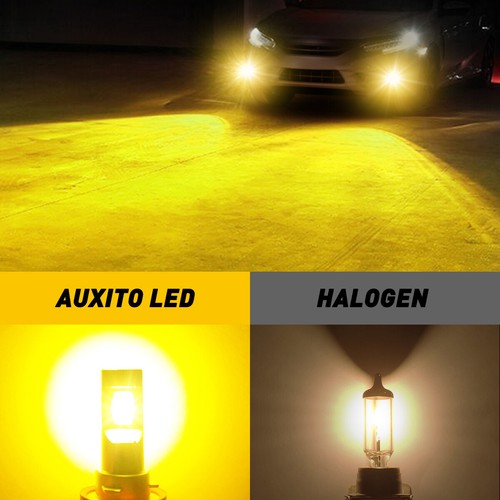 Canbus H10 9145 9050 AUXITO LED Yellow Fog Light Bulbs DRL 2400LM Super Bright - Foto 4 di 13
