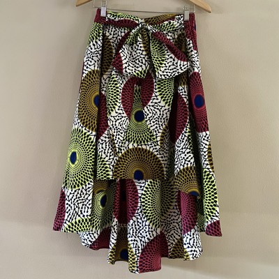 NWT Shenbolen African Wax Print Mom Core Midi Skirt Casual Ethnic Size 1XL