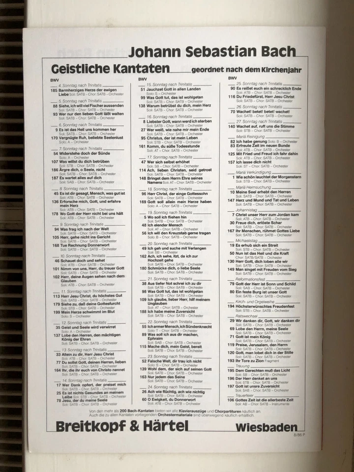 JS Bach: Cantata BWV 20 - O Ewigkeit, du Donnerwort - Image 2 of 3