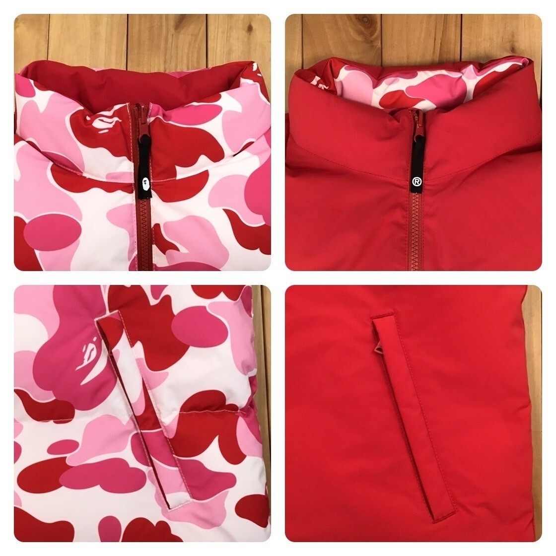 Reversible BAPE ABC camo Pink Puffer Down Vest A Bathing Ape