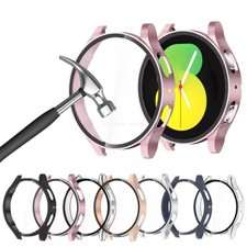 For Samsung Galaxy Watch 4 5 6 7 FE 40 44 Hard Case Cover Glass Screen Protector