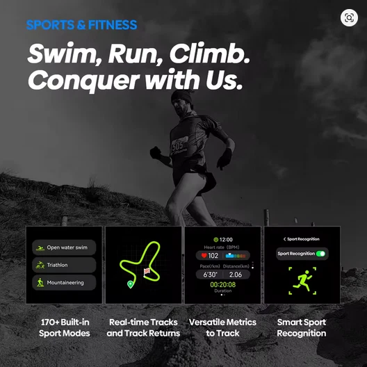 Zeblaze Stratos 2 Ultra GPS Smartwatch – Dual-Band GNSS & 10ATM Pro Fit - Image 4 of 4